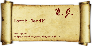 Morth Jenő névjegykártya